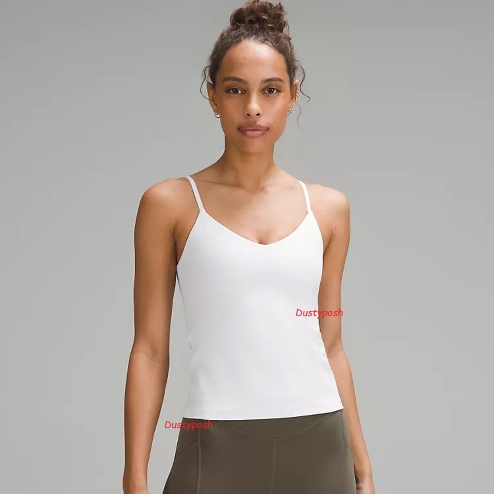 lululemon athletica White V-Neck Slim Strap Camisole